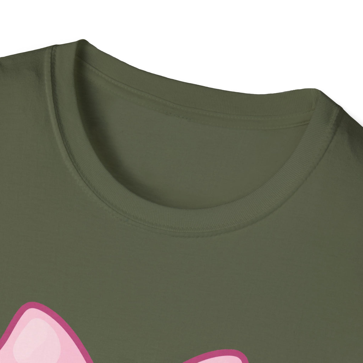 'Bow Down' Coquette Ribbon Bow DTF Tee, Pastel Pink Graphic
