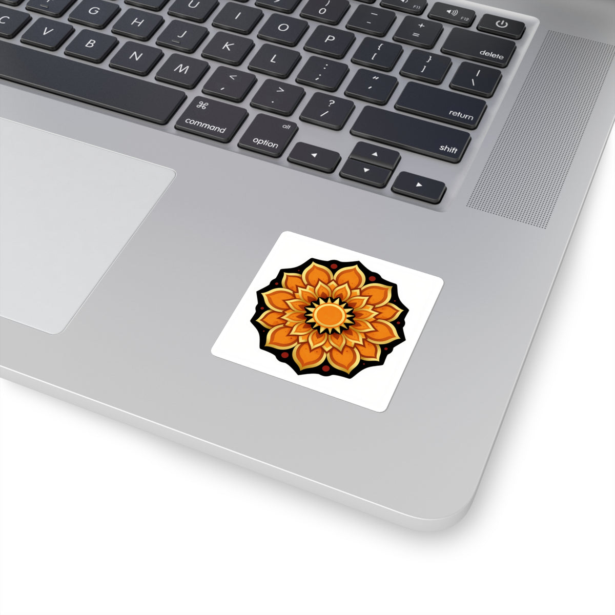Rangoli Glow Diwali Mandala Sticker - 3in Gold Vinyl Decal