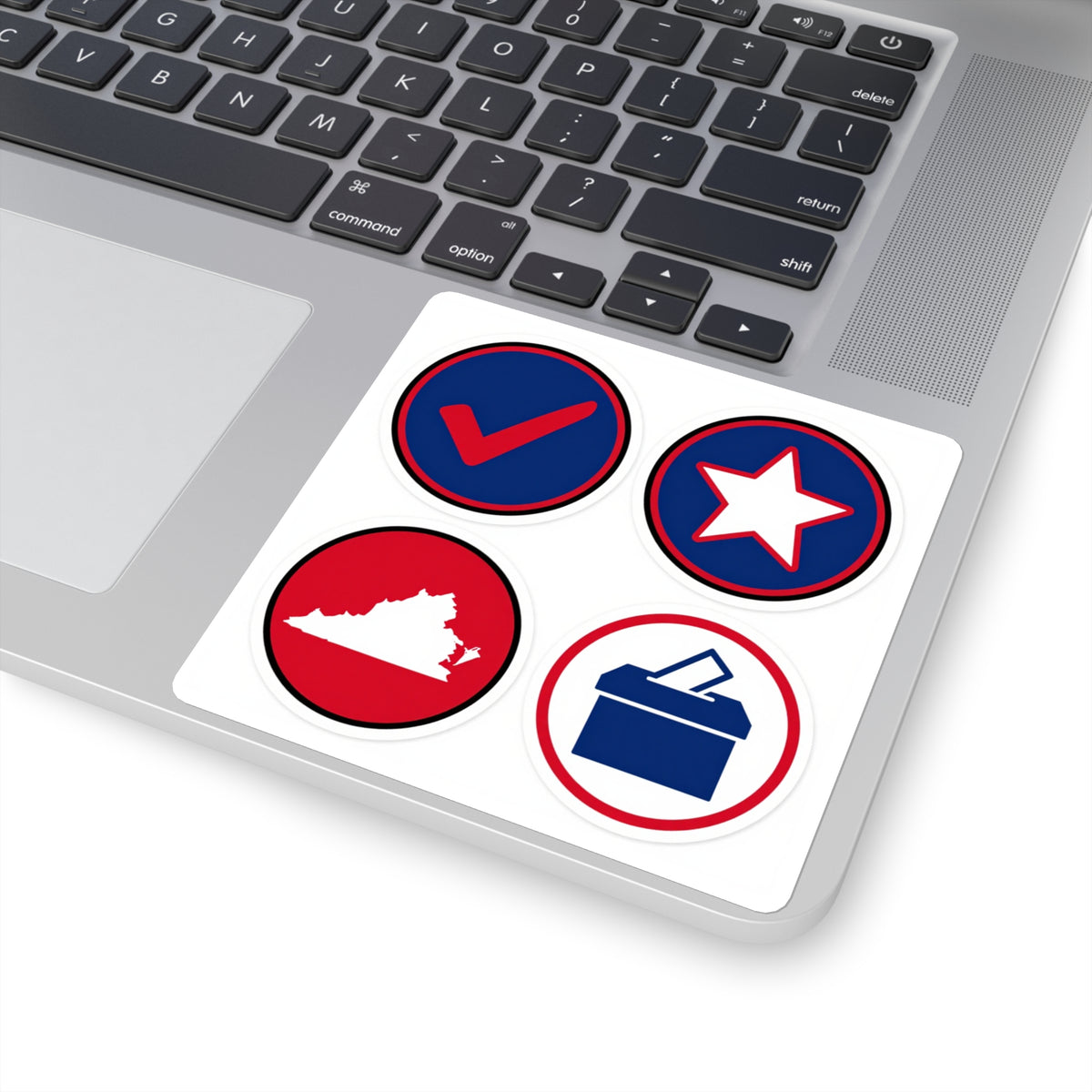I Voted Virginia Sticker Sheet - 4 Nonpartisan 2in Mini Decals