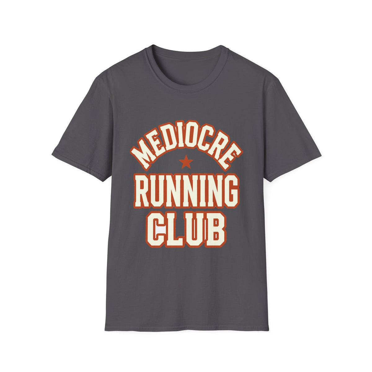 'Mediocre Running Club' Retro Varsity Tee - RVA Runner Humor Shirt