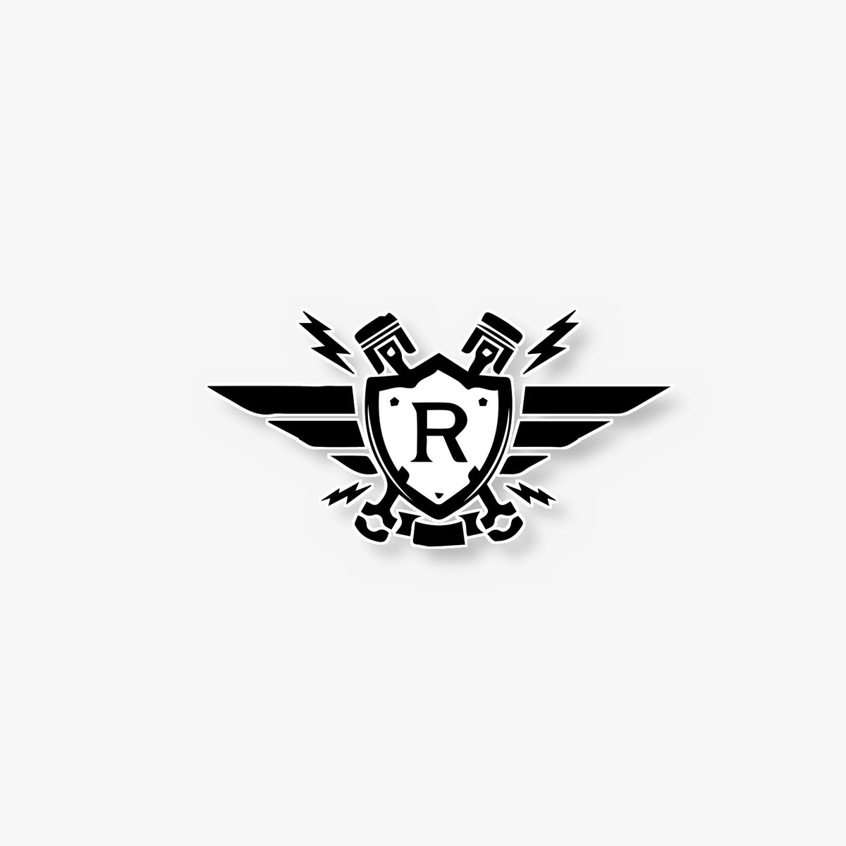 Racing Engine Emblem Car Decal -- Laminated