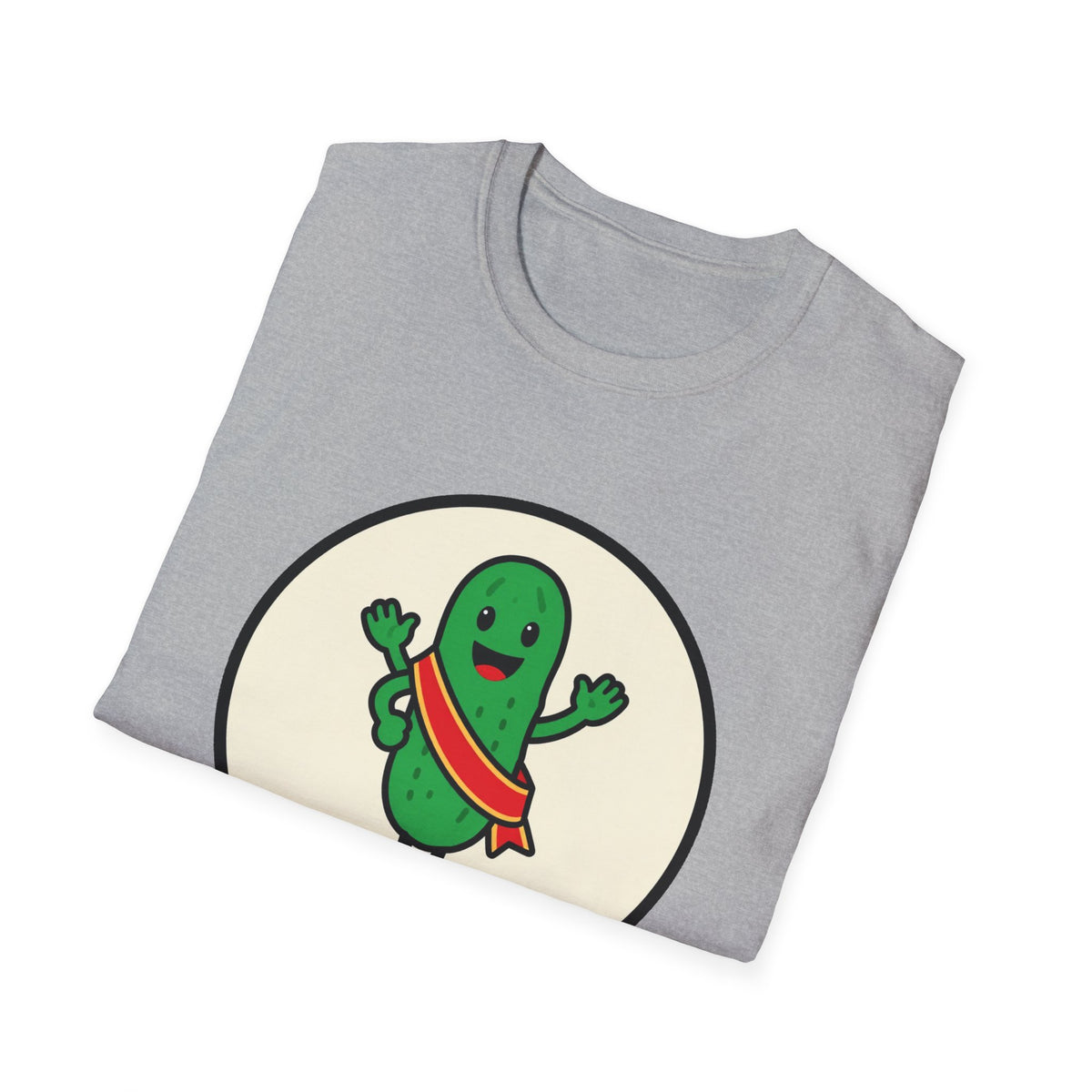 'Pickle Parade RVA' Green Pickle Mascot Tee, Unisex Softstyle