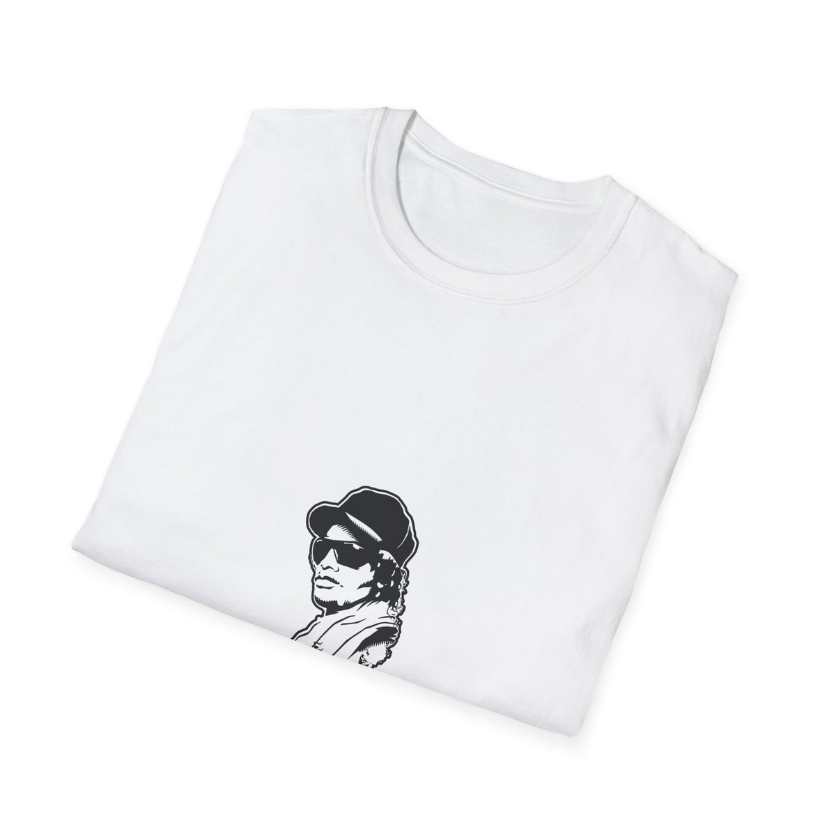 Hip Hop Artist Portrait Graphic Tee, Cap & Sunglasses Streetwear