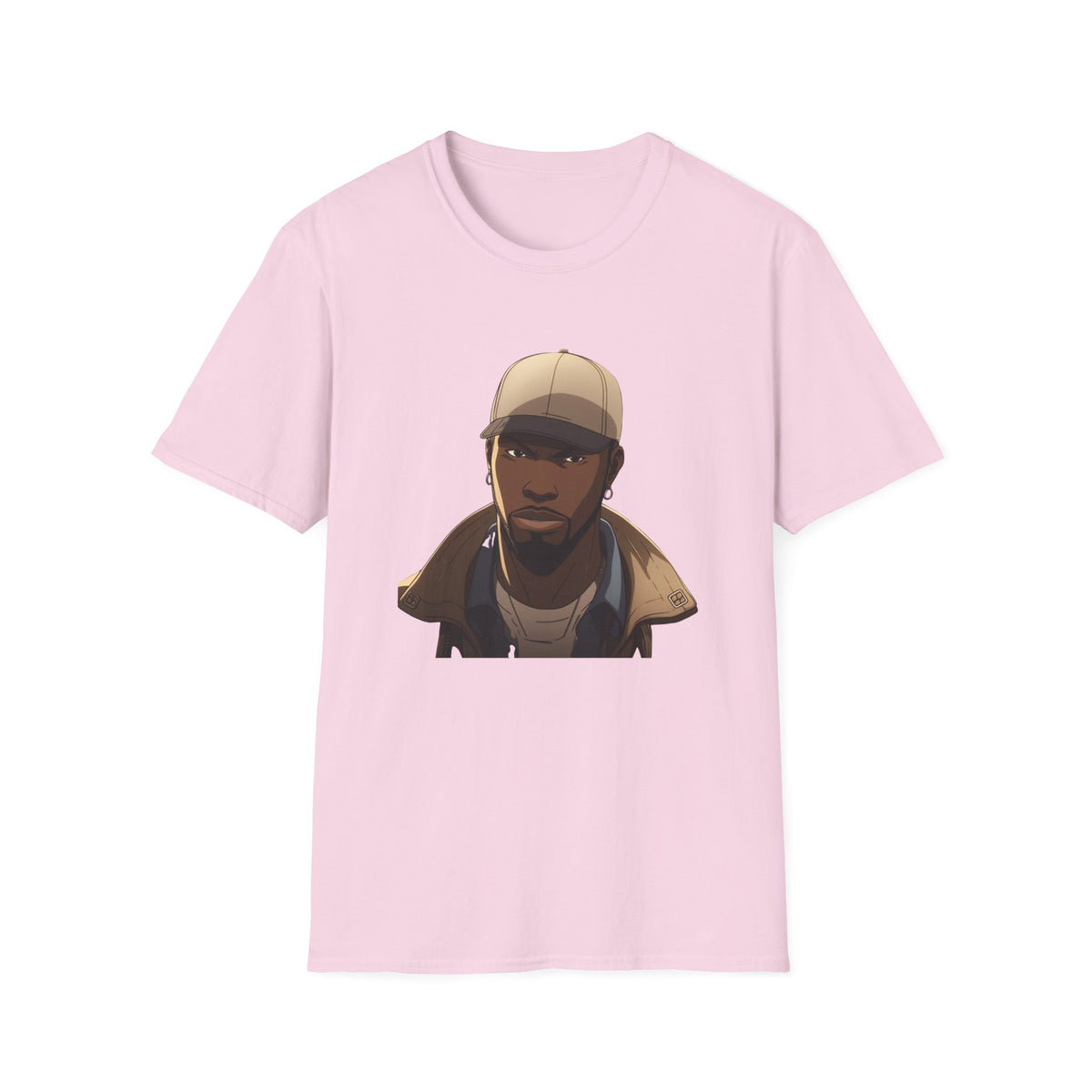 Hip-Hop Character Portrait Graphic Tee, DTF Streetwear Shirt