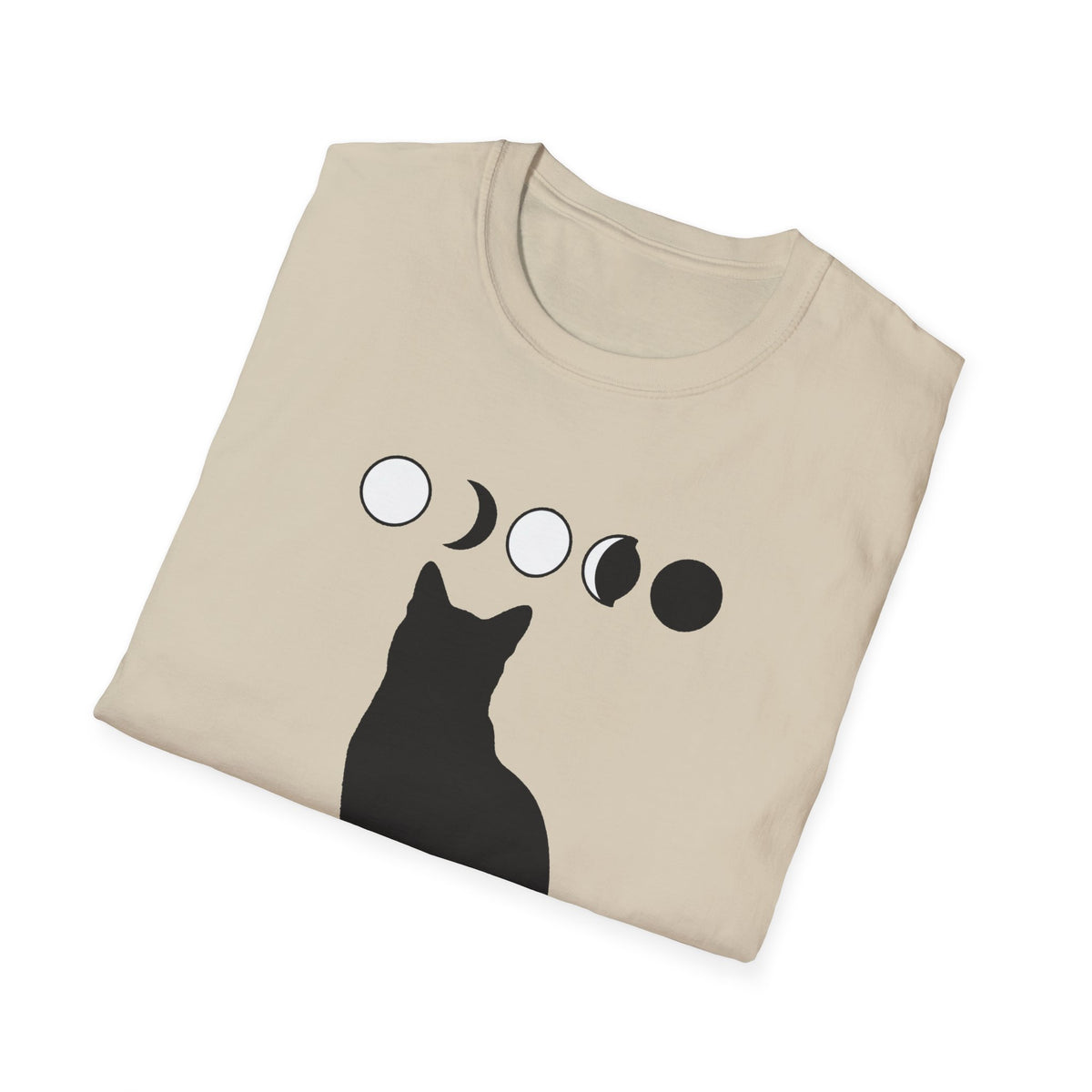 'Spellbound' Black Cat & Moon Phase Tee, Witchy Fall Graphic Shirt