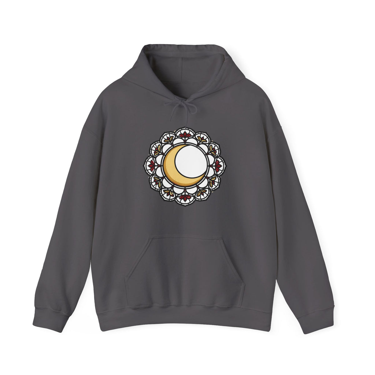 'Moonlit Lace' Gothic Celestial Hoodie, Cozy Unisex Pullover
