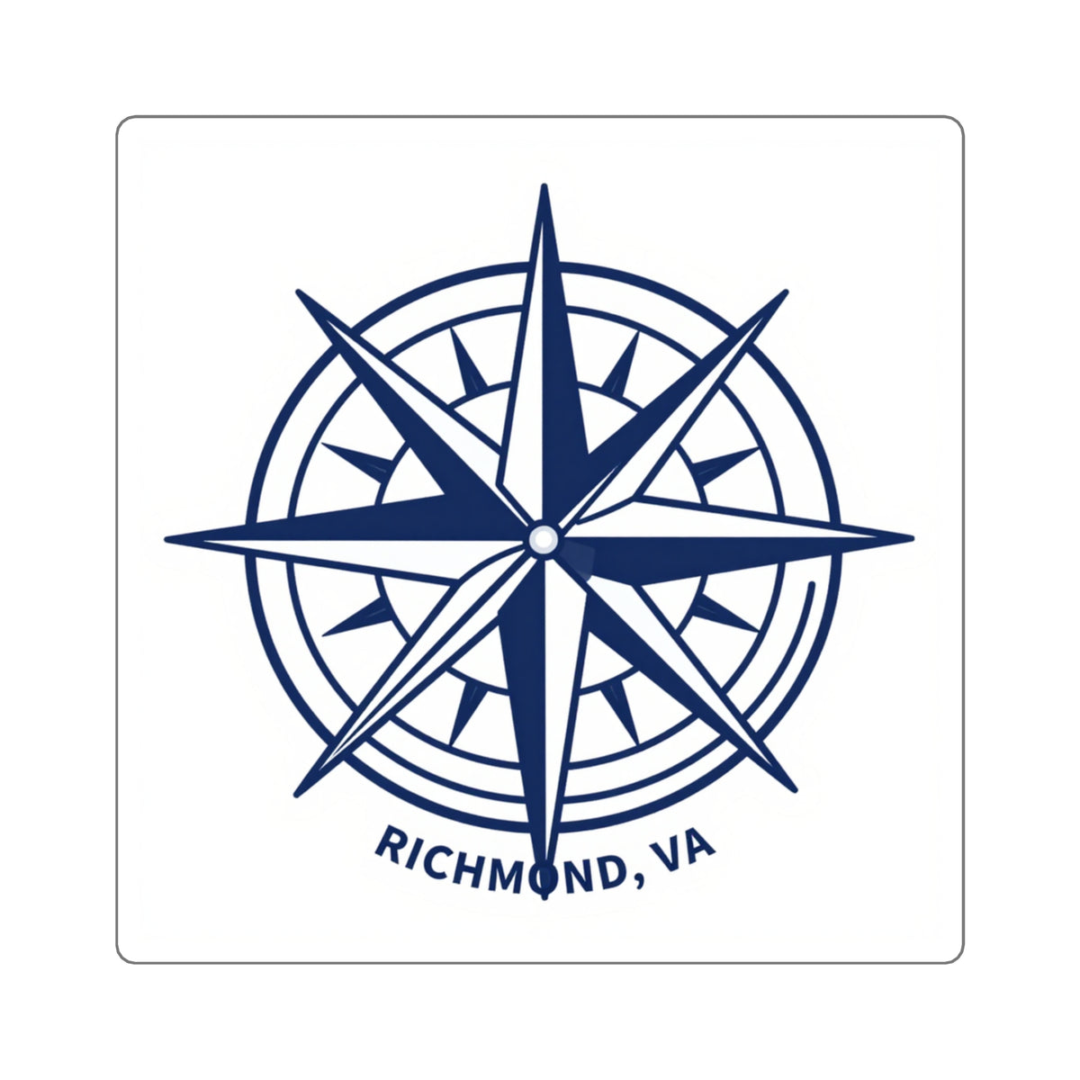 RVA Compass Sticker - James River Line Art Richmond VA Decal