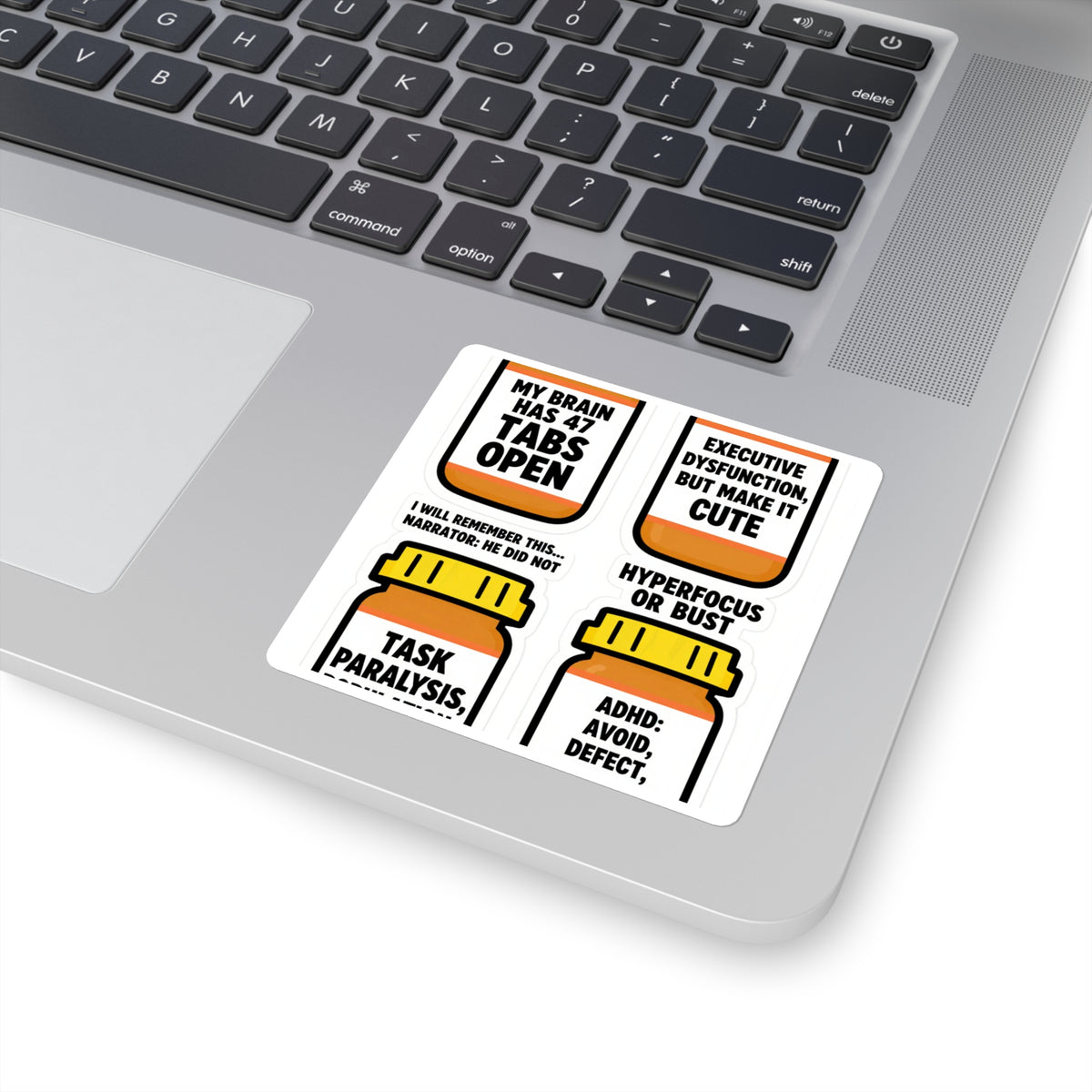 'Loud Thoughts, Quiet Room' ADHD Sticker Sheet, 6 Designs, 4x6in