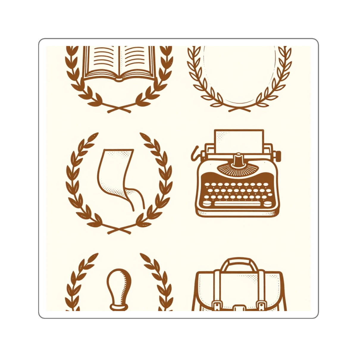 'Dog-Eared Pages' Literary Sticker Sheet, Dark Academia Vinyl 4x6in