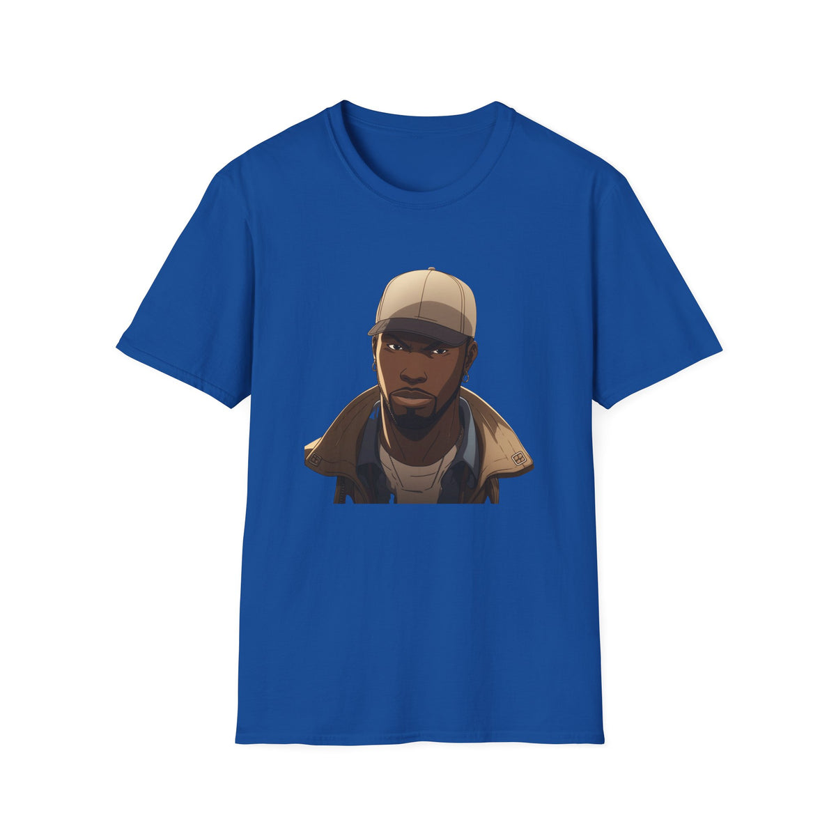 Hip-Hop Character Portrait Graphic Tee, DTF Streetwear Shirt