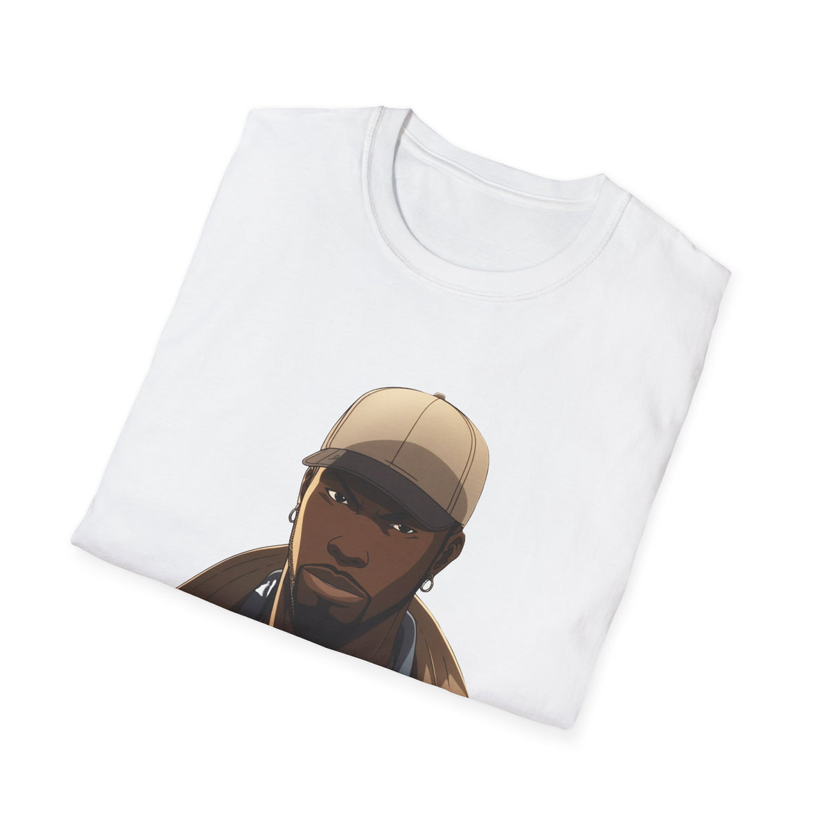 Hip-Hop Character Portrait Graphic Tee, DTF Streetwear Shirt