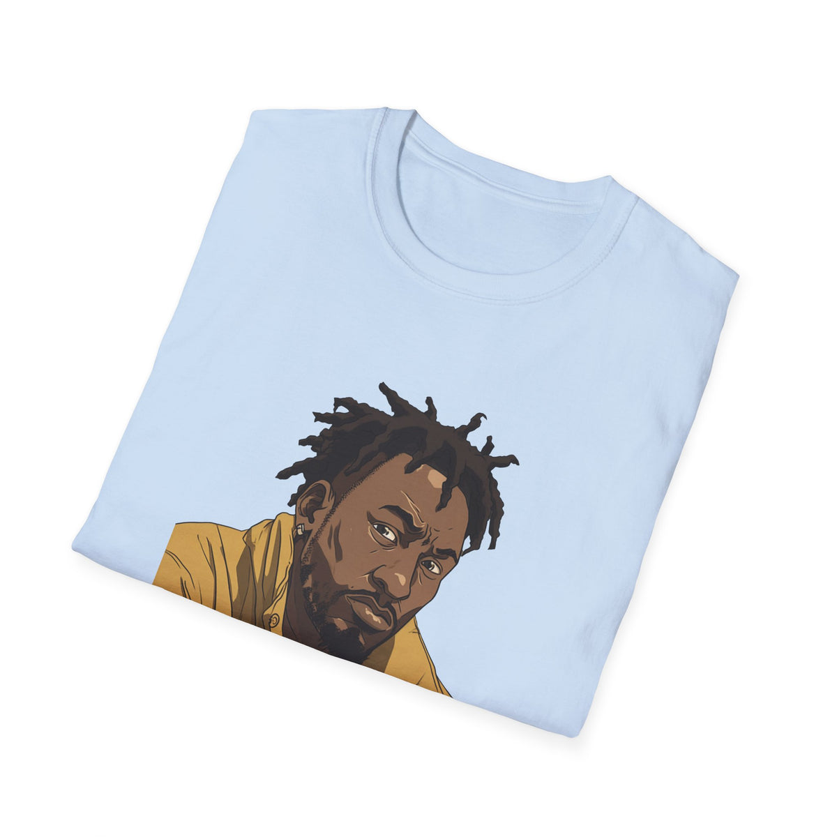 Hip Hop Artist Portrait Graphic Tee, Illustrated Dreadlocks Art