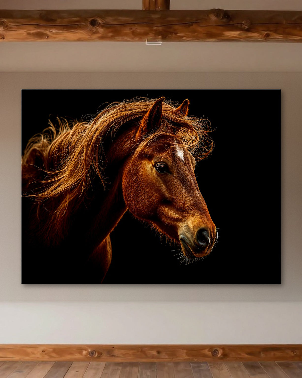 Wild Mustang Head Portrait Metal Print