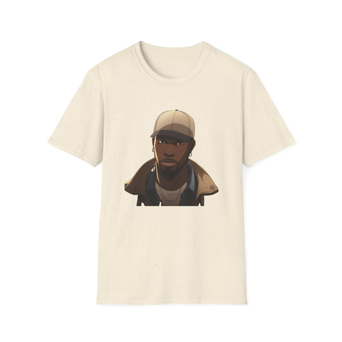 Hip-Hop Character Portrait Graphic Tee, DTF Streetwear Shirt