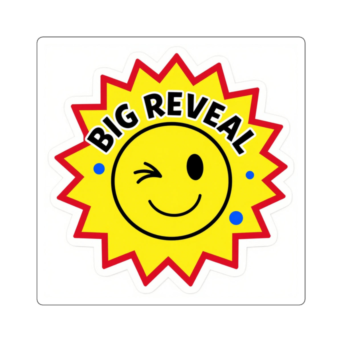 'Big Reveal' Starburst Wink Sticker, 3.5in Kiss-Cut Vinyl