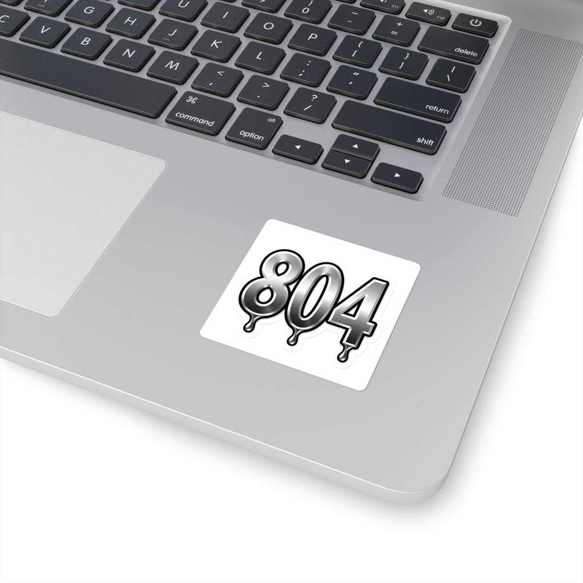 '804 Chrome Drip' Bubble Letter Sticker, Richmond Y2K Decal 3.5in