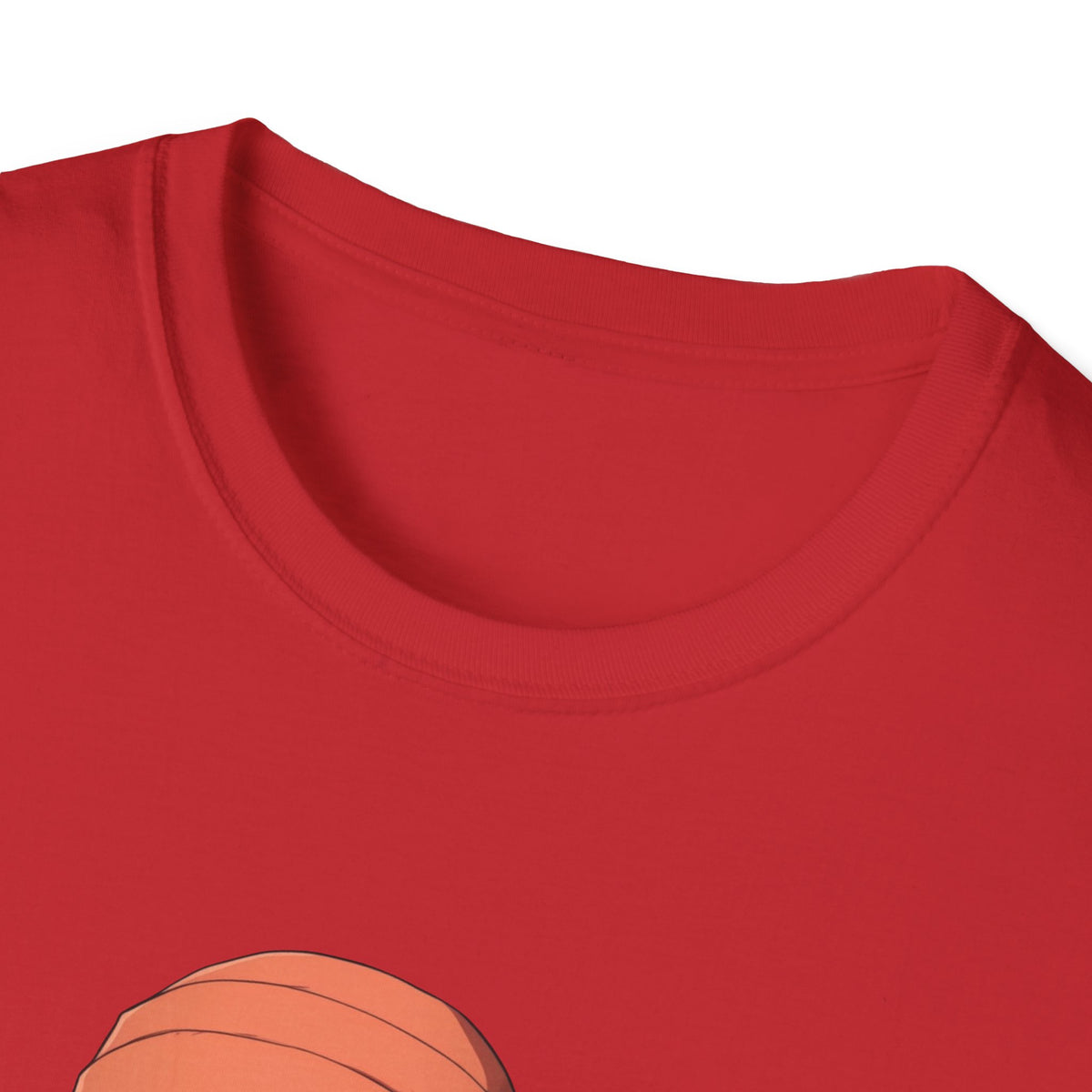 Anime Urban Character Orange Beanie Graphic Tee, Black DTF Print