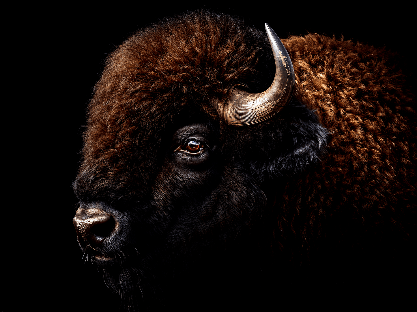 American bison head portrait
