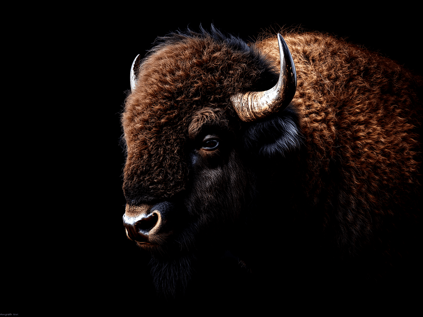 American bison head portrait