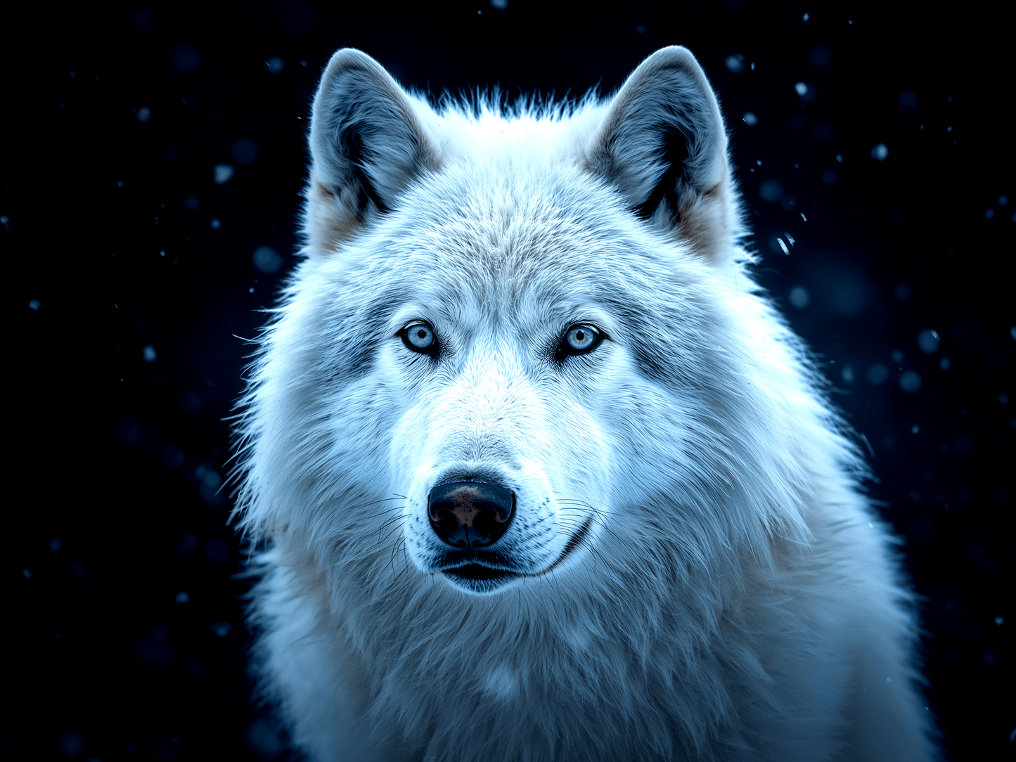 Arctic white wolf portrait i