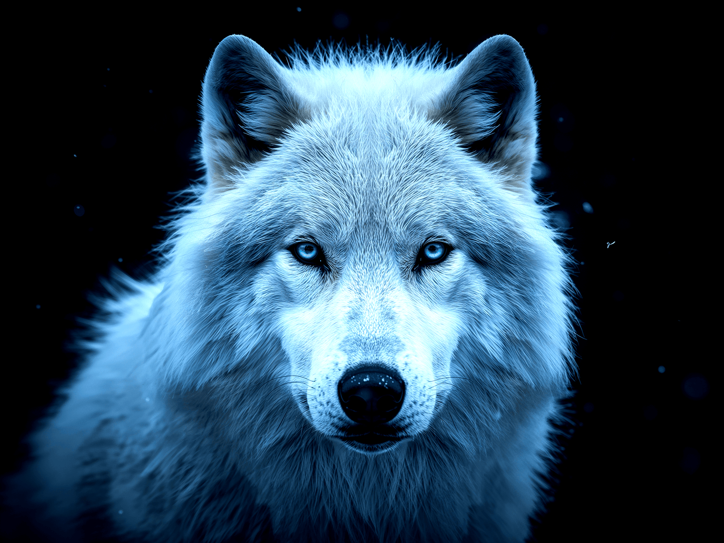 Arctic white wolf portrait i