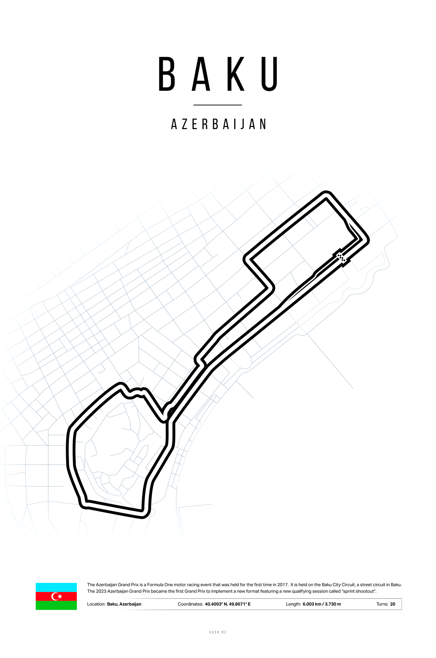 Baku 2x3 Portrait Hushartprints White