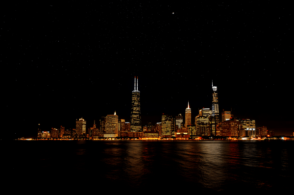 Chicago USA skyline at night