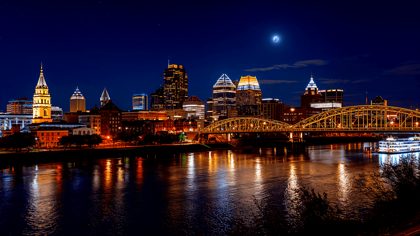 Cincinnati Skyline Night Covington View 002