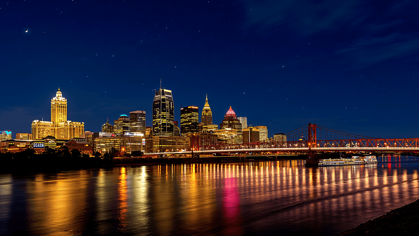 Cincinnati Skyline Night Covington View 003