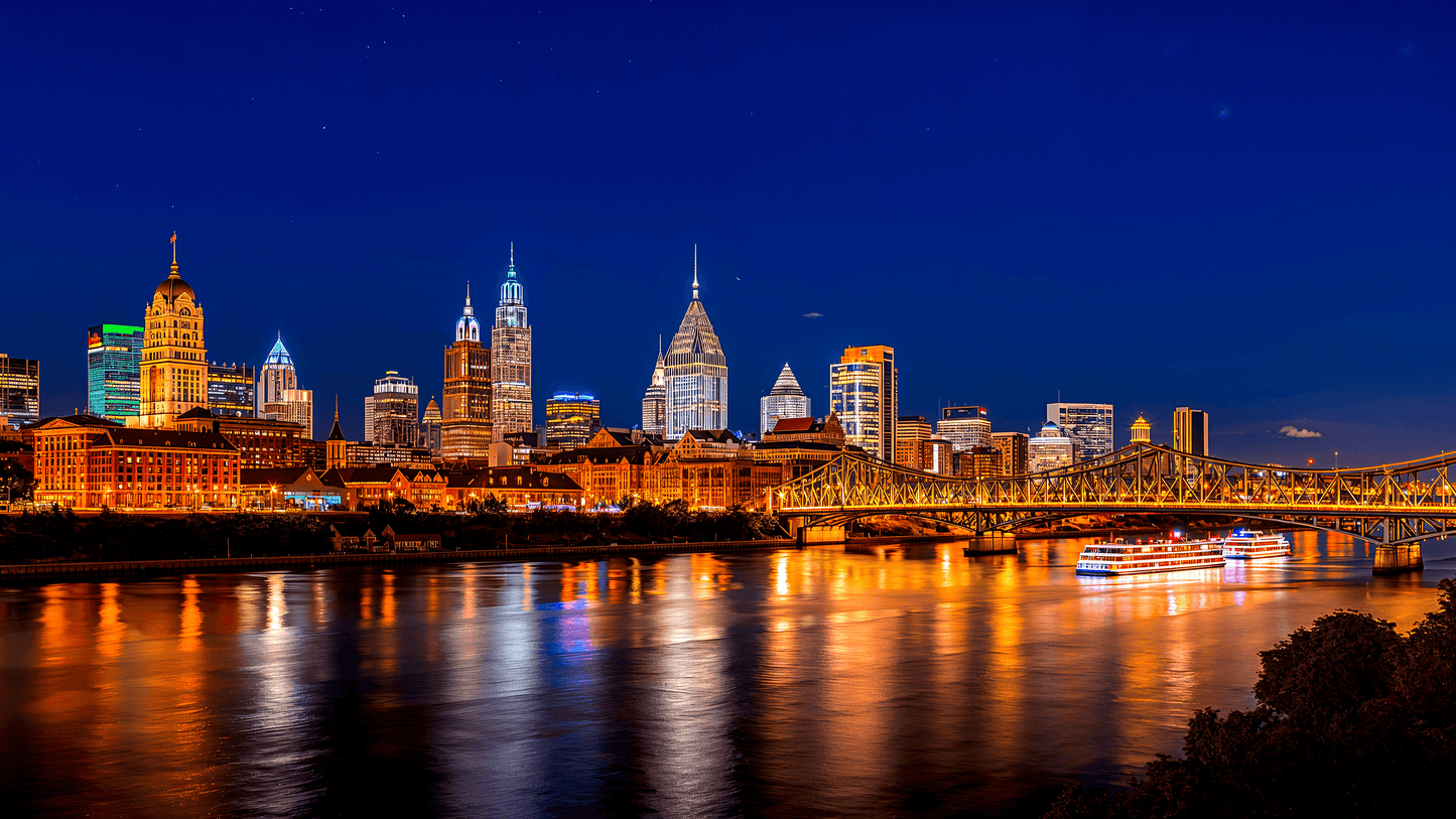 Cincinnati Skyline Night Covington View 007