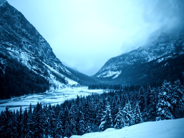 Deep valley during a intense