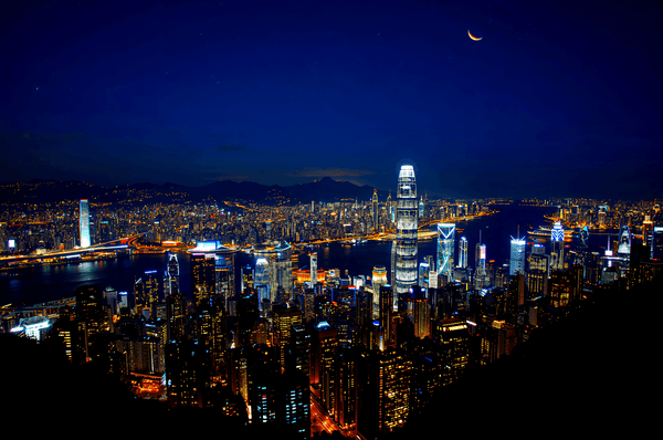 Hong Kong skyline at night v
