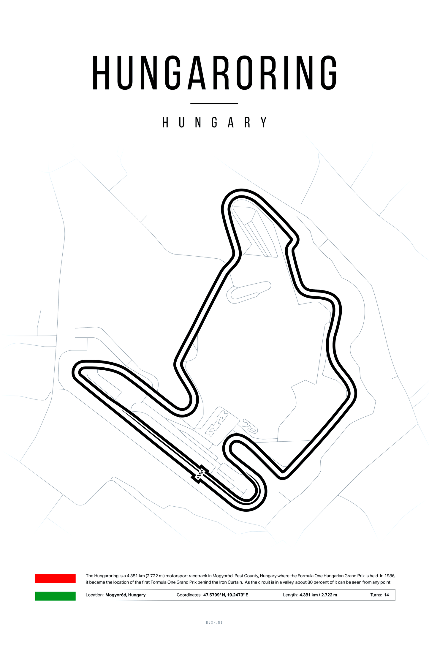 Hungaroring 2x3 Portrait Hushartprints White