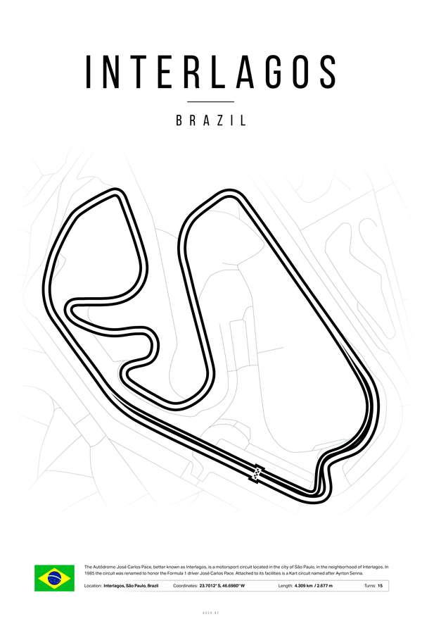 Interlagos 2x3 Portrait Hushartprints White