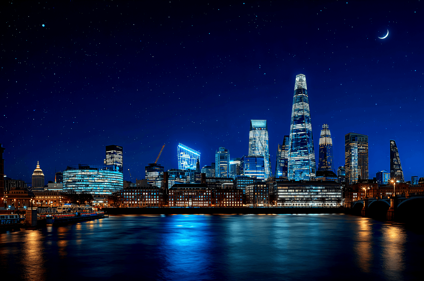 London England Skyline At Ni