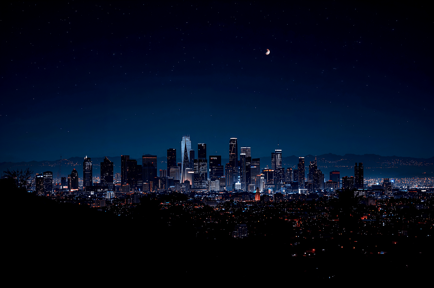 Los Angeles USA skyline at n