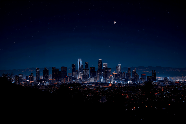 Los Angeles USA skyline at n