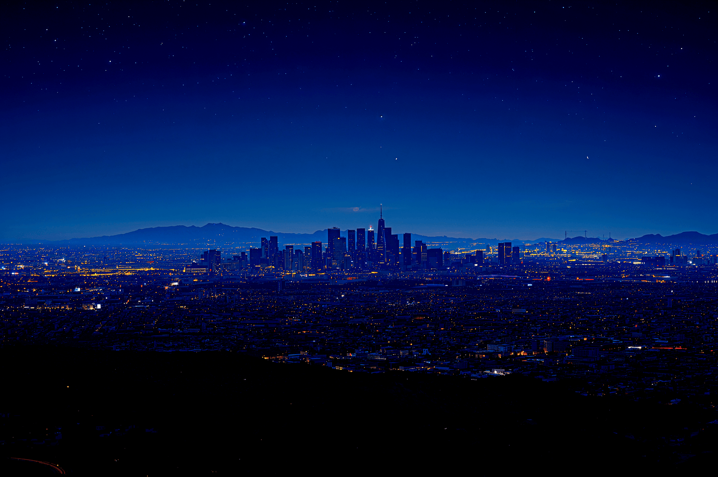 Los Angeles USA skyline at n