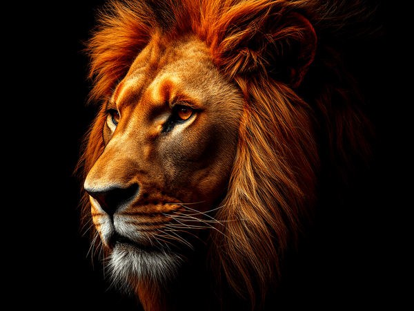 Male lion head portrait magn