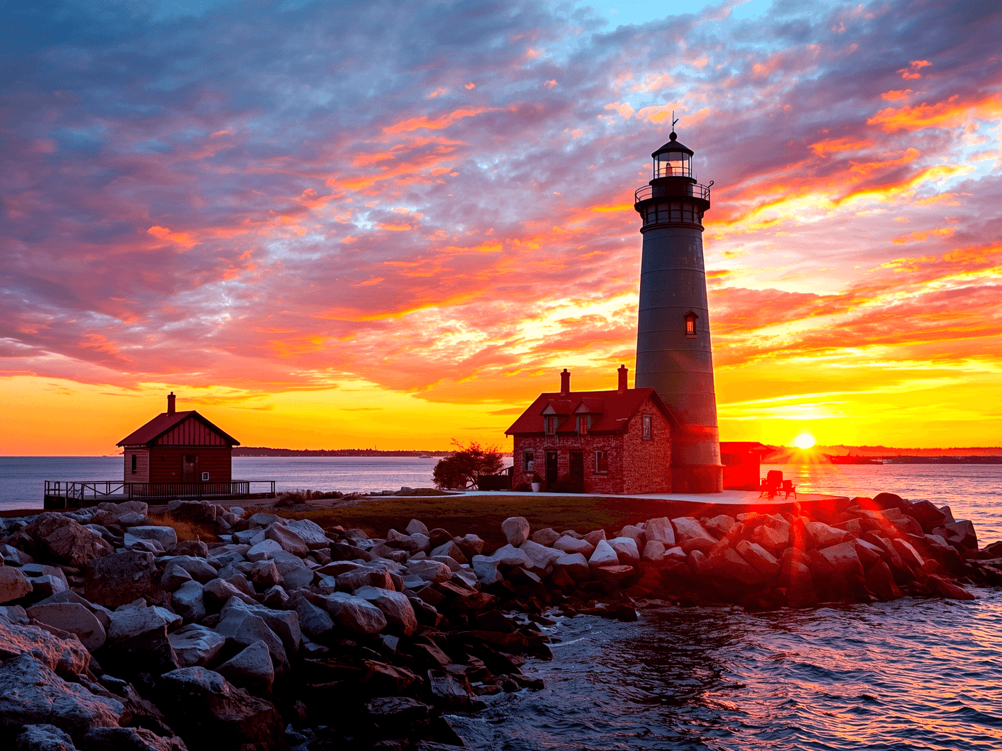 Marblehead Lighthouse At Sun