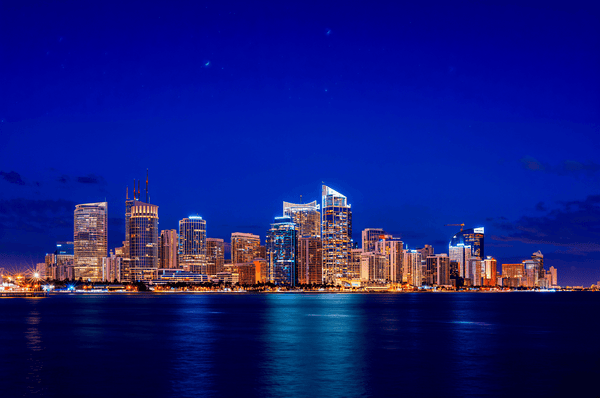 Miami USA skyline at night v