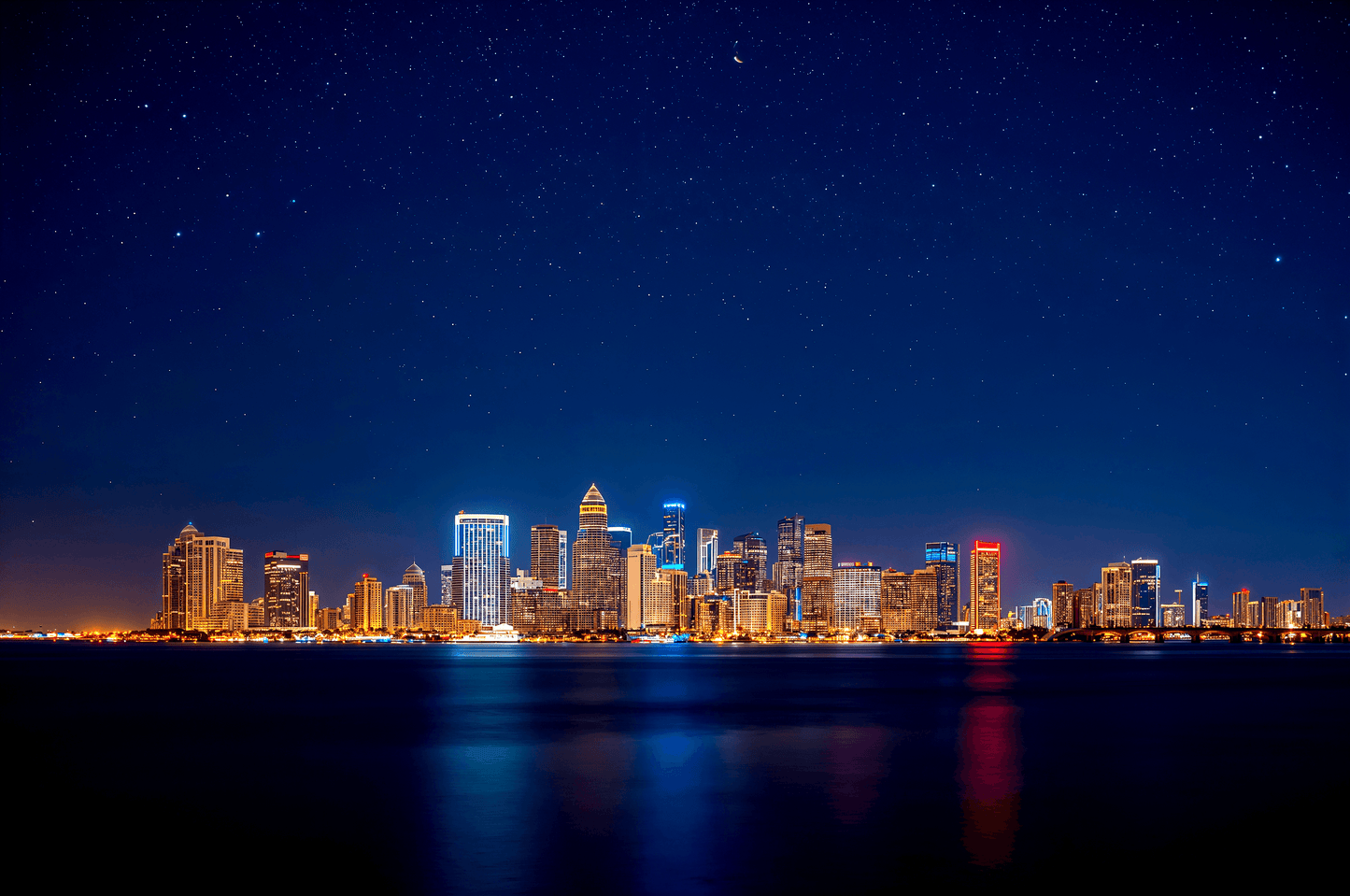 Miami Usa Skyline At Night V