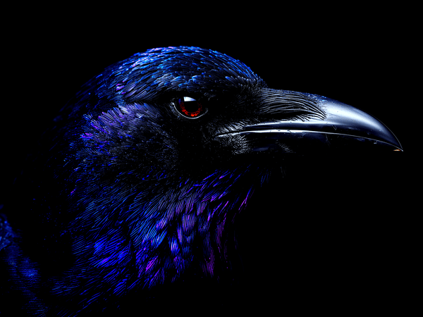 Raven head portrait glossy b