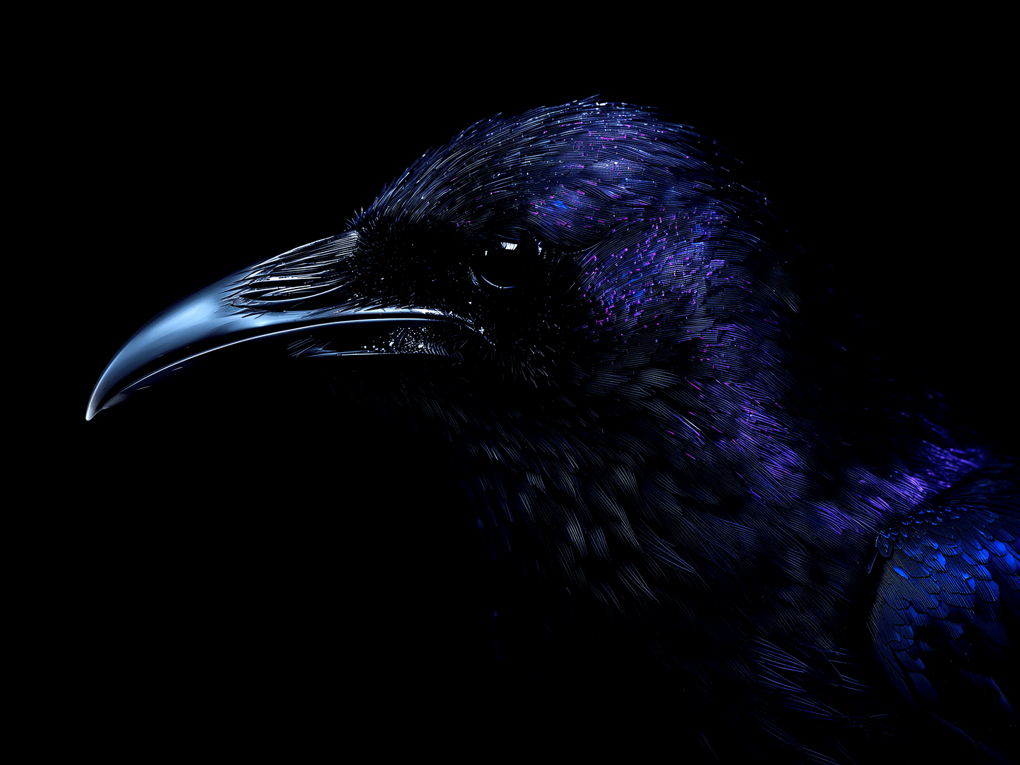 Raven head portrait glossy b