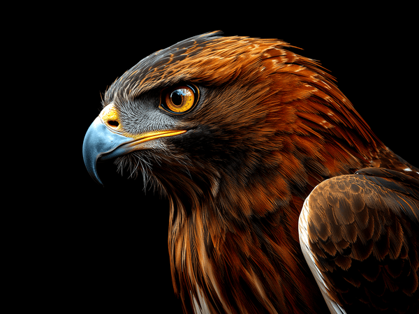 Redtailed hawk head portrait