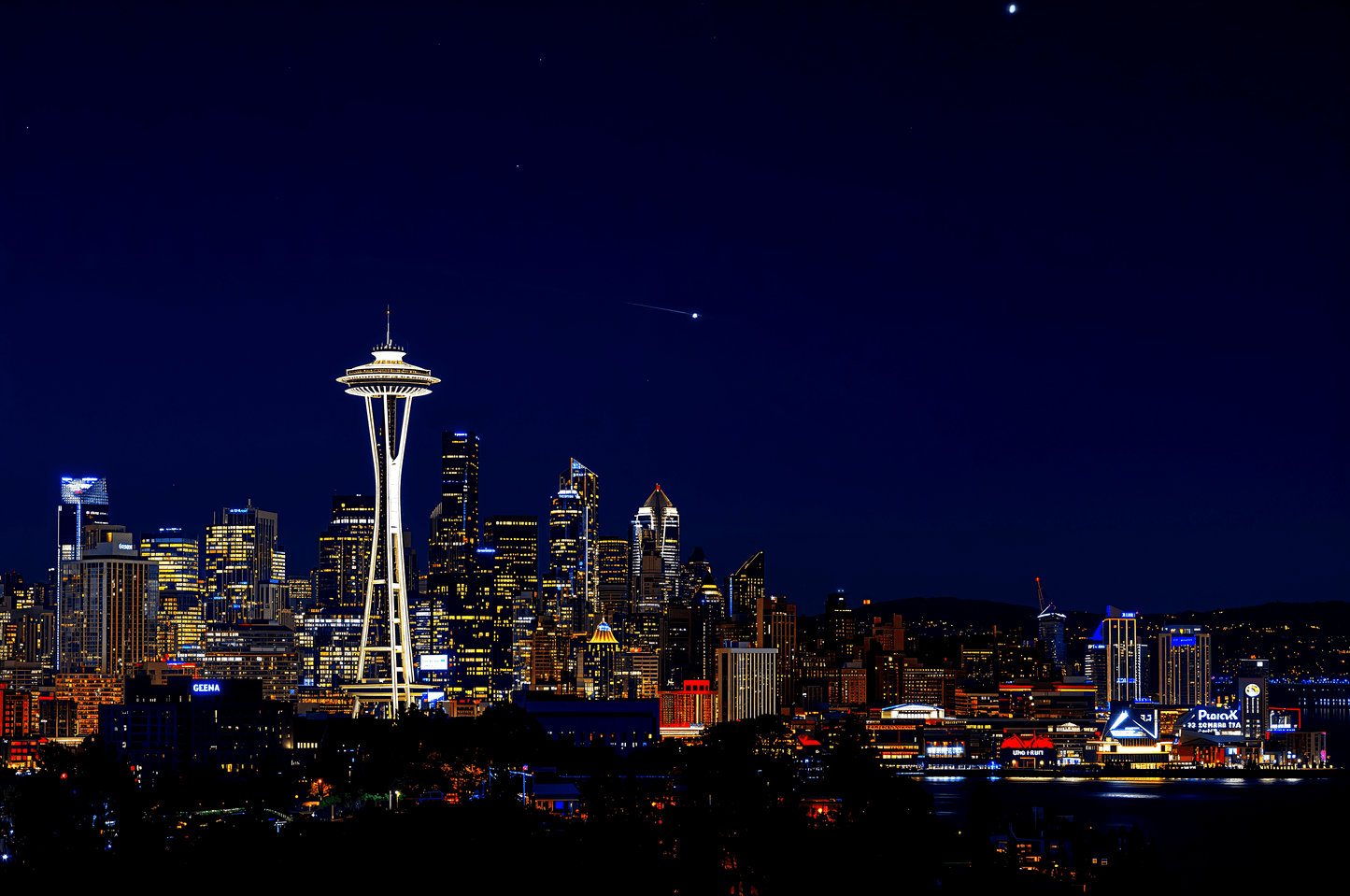 Seattle USA skyline at night