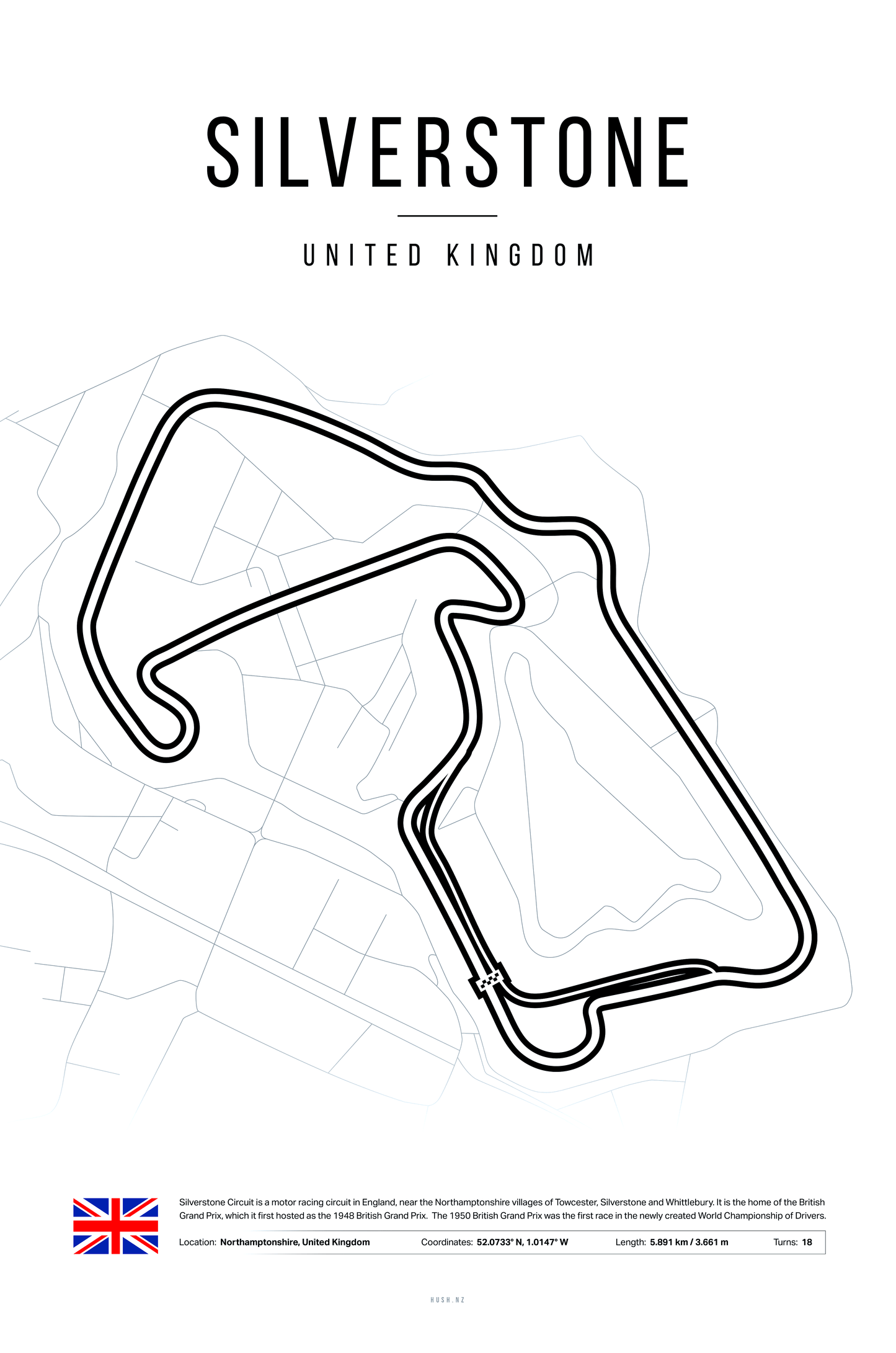 Silverstone 2x3 Portrait Hushartprints White