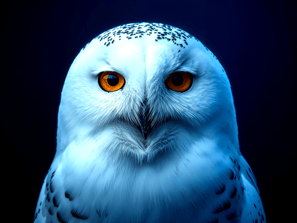 Snowy owl portrait piercing