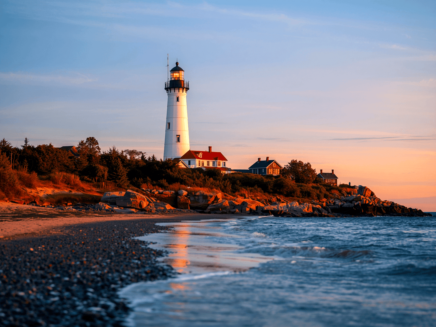 Wind Point Lighthouse At Dus