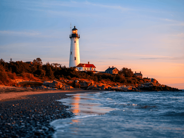 Wind Point Lighthouse At Dus